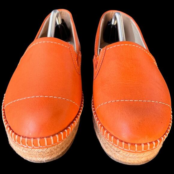 a.M Women's Size 9 Orange Leather Espadrilles Flats Mexico Comfort Casual - Picture 9 of 14